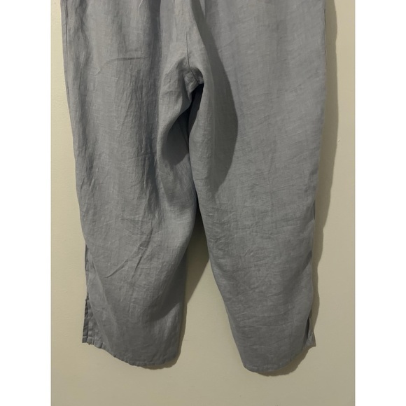 Flax Pants Women’s Medium Blue Linen Pull On Boho Lagenlook - Picture 8 of 14